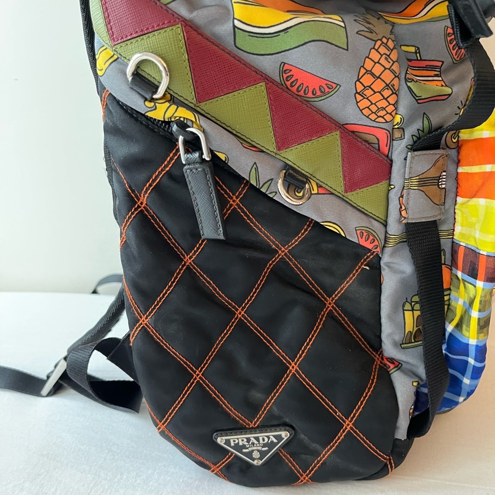 Prada Back Pack Quilted, Nylon, Spring 2017, Mult… - image 8